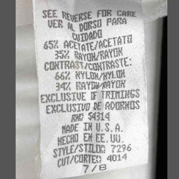 VTG 90s Dress 7/8 Empire Waist Black White Lace Maxi Event Elegant Party Modest - Picture 11 of 12